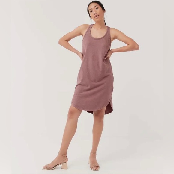 Pact Dresses & Skirts - Pact Field Nubby Organic Cotton and Hemp Racerback Tank Midi Dress Medium